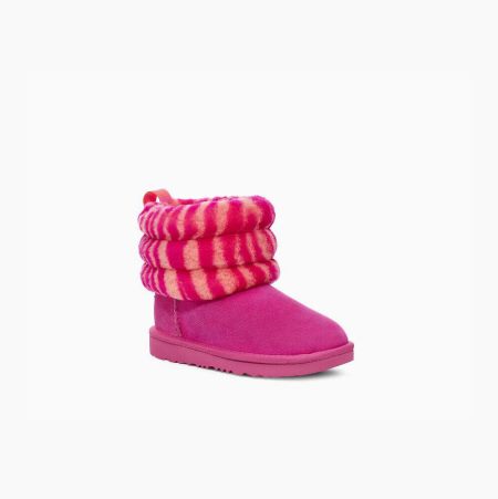 UGG Fluff Mini Quilted Zebra Rose Boots for Toddlers (GCLF48731)